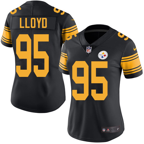 Women's Elite Greg Lloyd Nike Jersey Black - #95 Rush NFL Pittsburgh Steelers